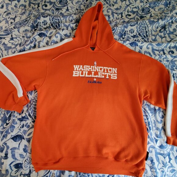 Vintage Washington Bullets Orange Hoodie L NBA Exclusive Collection tag DC - Picture 1 of 4